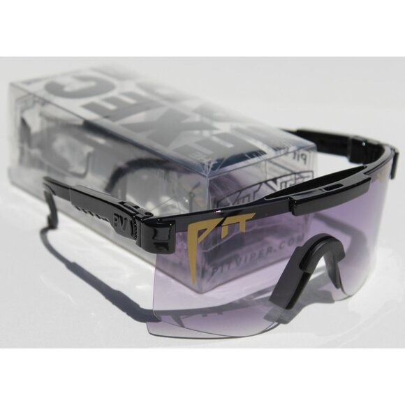 PIT VIPER The Exec Fade Sunglasses Black/Gray Gradient Wrap Single Wide NEW - Picture 1 of 10